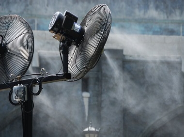 What is the misting cooling fan and it application? 