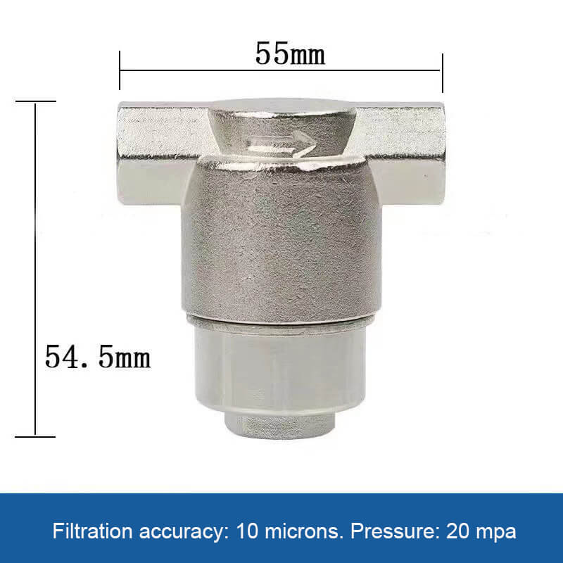 High pressure spray pipe water filter