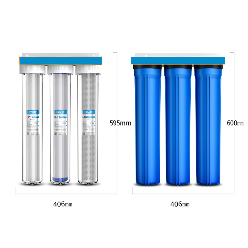 High flow three stage pre-filter for misting system