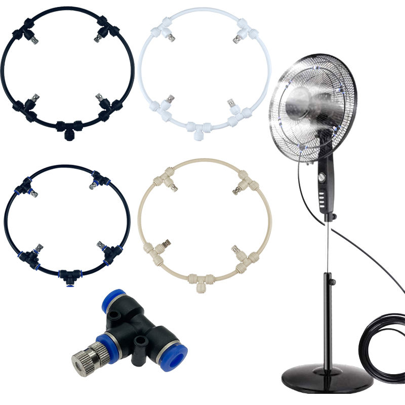 fan ring mist system cooling ring with water tap adapter 4-6nozzles pe fan ring