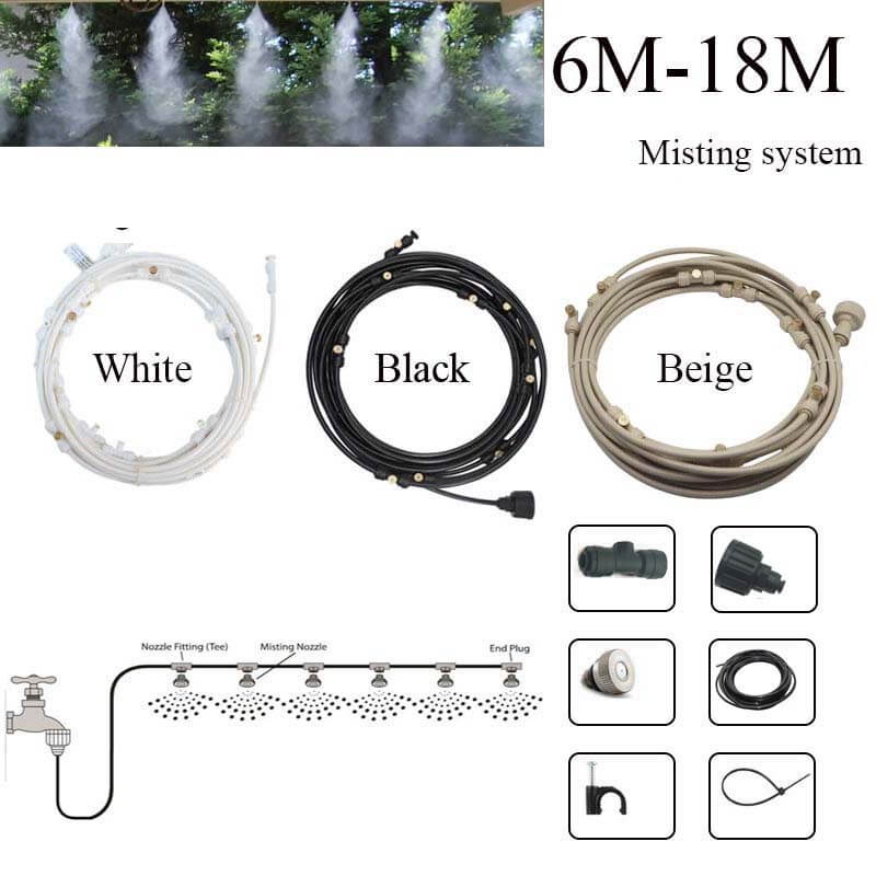 misting cooling water mister sprayer system for patio greenhouse garden plant watering irrigation sprinkler