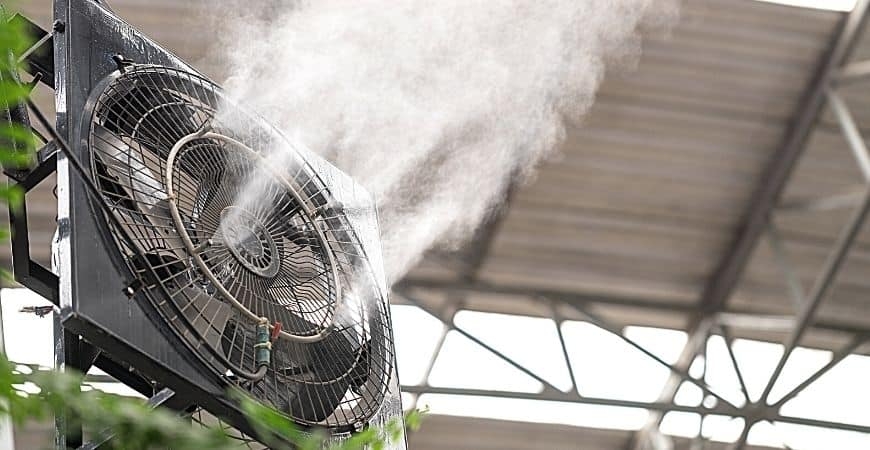 What is the misting cooling fan and it application? 