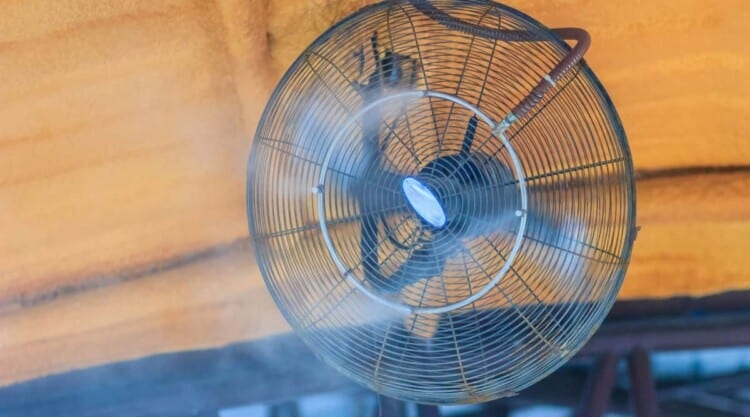 What is the misting cooling fan and it application? 