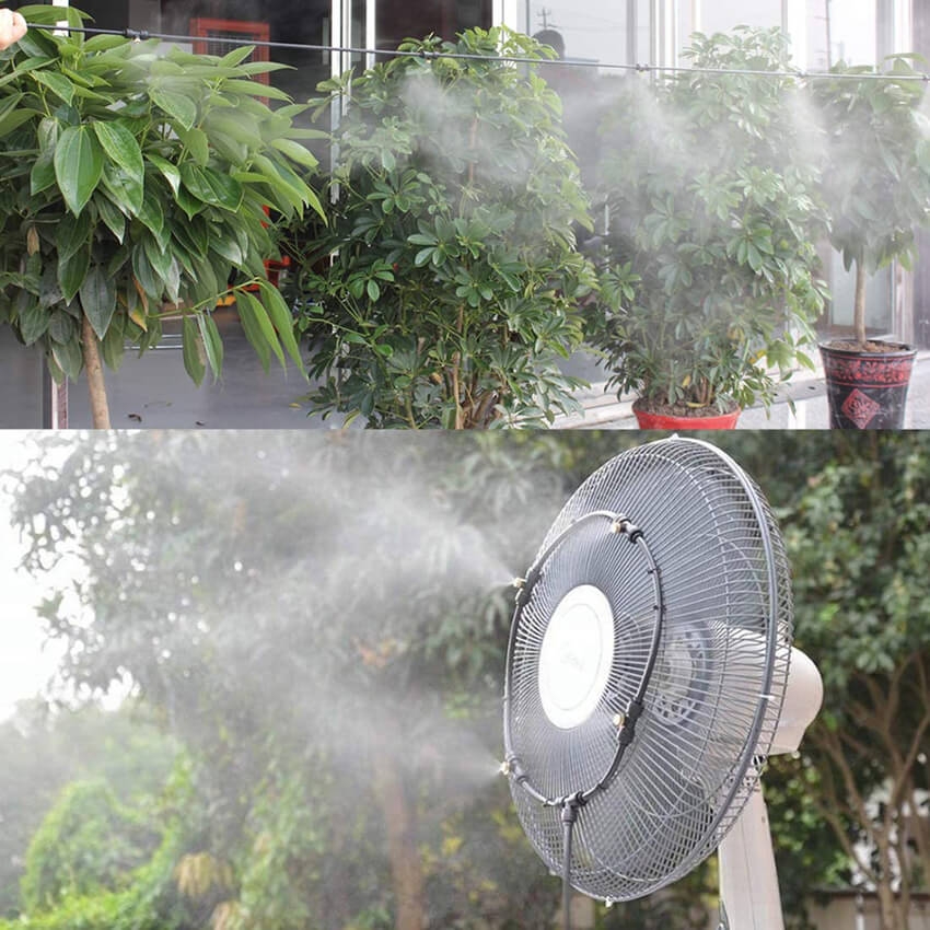 Installating DIY Fan Misting System for Outdoor Misting Cooling System