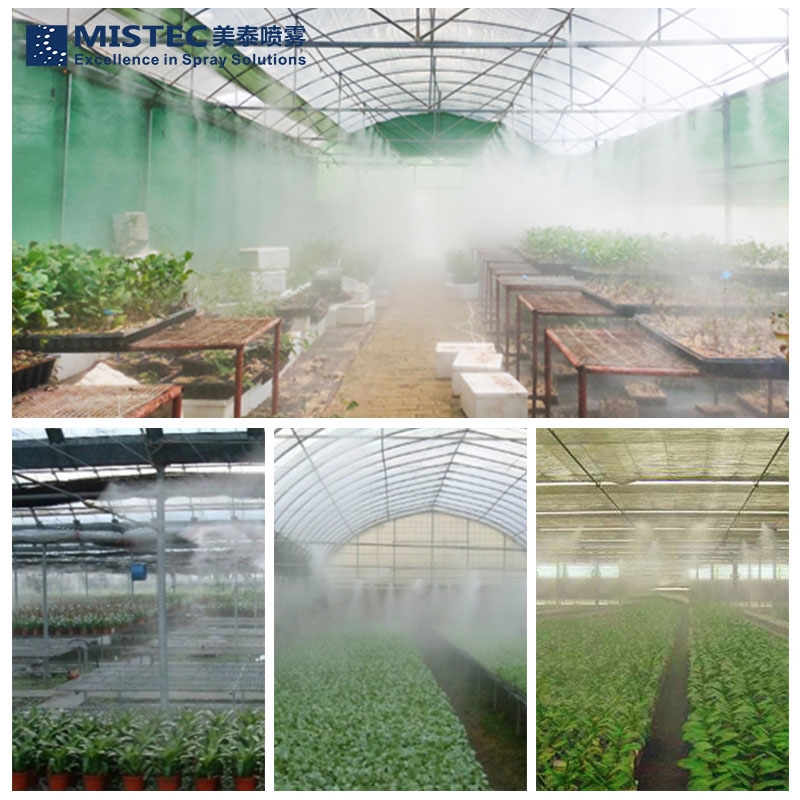 Greenhouse plant misting system kit