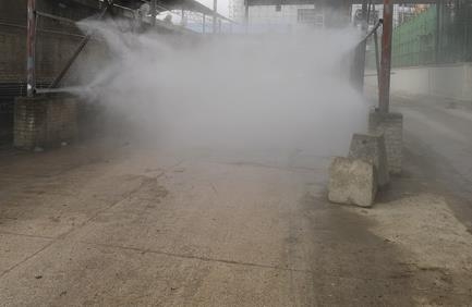 High pressure mist cooling in railway station